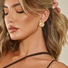 BriLove Matte Gold Silver 2 Pairs Clip-on Earrings Set Fashion