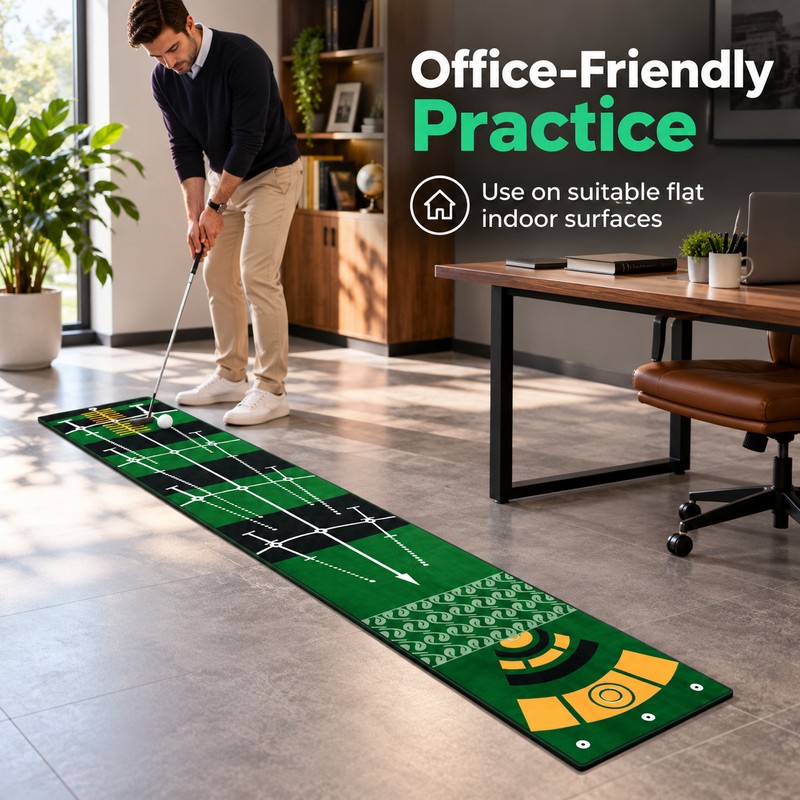 Golf Putting Mat for Indoor & Outdoor Practice – 94.49-Inch