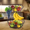 Simple Houseware 2-Tier Countertop Fruit Basket Bowl Storage, Bronze