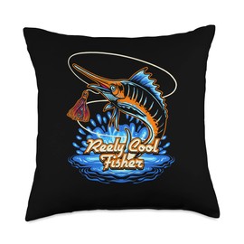 Routine Calm Sea Fishing Seaside Reely Cool Fisher Lifestyle Chill Habits Easygoing Ocean Throw Pillow, 18x18, Multicolor