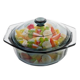 TIPTAP Casserole Dish,Baking Dish,Glass Casserole Dish with Lid,Corningware,Oven Safe, Microwave Safe, Fridge Safe,Round Casserole Dish With Lid, Mini Casserole Cookware with Handles,Bowls for Kitchen（33.08oz/1L）