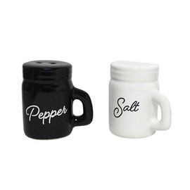 Mason Jar Salt and Pepper Shaker Set – 2oz Ceramic, Dishwasher Safe, Rustic Farmhouse Kitchen Decor by Dependable Industries