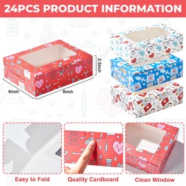 24 Pcs 8 x 6 x 2.5 Inch Nurses Week Gift Cookies Boxes Nursing Candy Goody Box Medical Gift Treat for National Nurse Day Nursing Graduation Congrats Nurse Doctor Theme Party Favors Decor Supplies