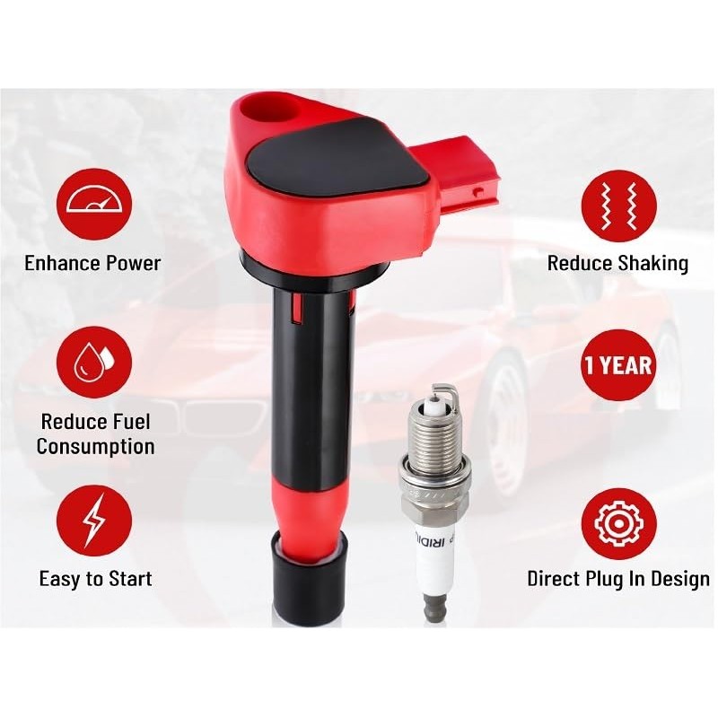 CarBole UF242 Ignition Coils and Iridium Spark Plug Set Fit