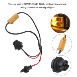 Resistor Connector, Load Resistor, Resistor Wiring Harness 7440 T20 50W8RJ ABS Hyper Flash Fix Error Free Wiring Adapters for LED Turn Signal Lights 1 pair