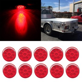 cciyu 10x 2" 9 Led Red Len Red Light LED Clearance Side Marker Light For Freightliner Argosy 2000 2002 2004 For Freightliner Century Class 1997 1999 2001 2003 2006 2008 2010 For Freightliner Columbia