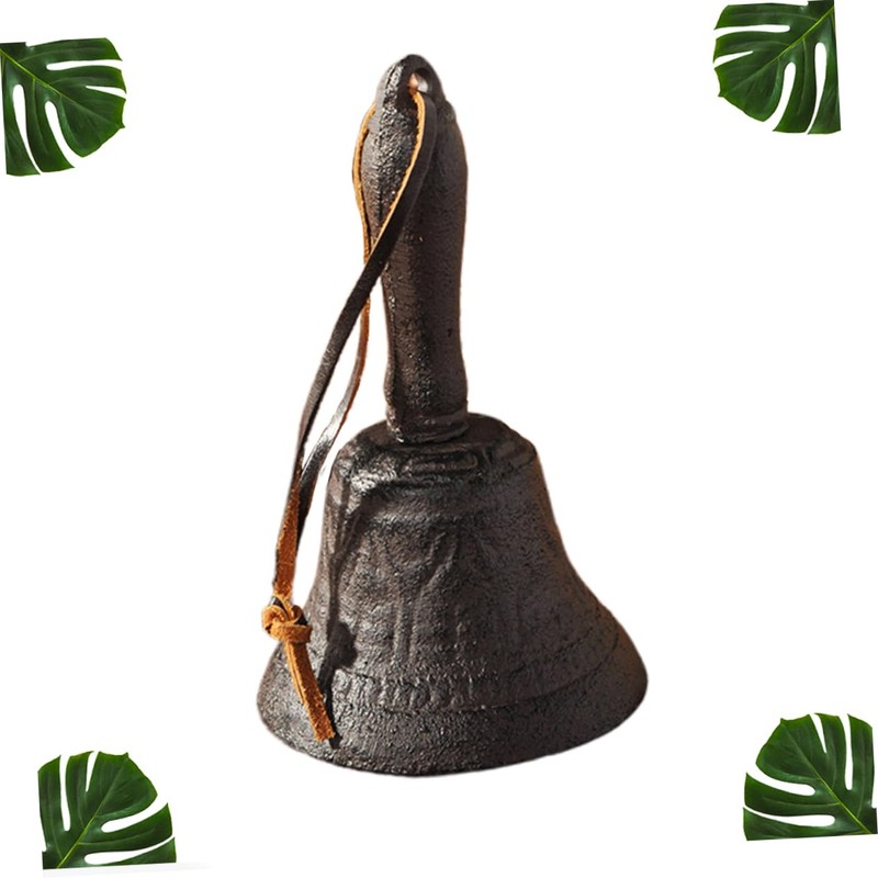 GRIRIW Iron Bell Hand Bells for Pet Training Rustic Decor