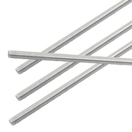 Cjueiom 4 Pcs M5 x 250mm Fully Threaded Rod, 304 Stainless Steel Right Hand Threads Rods, Fully Threaded Studs for Anchor Bolts, Clamps, Hangers and U-Bolts