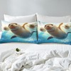Cute Seal Kids Fitted Sheet Queen Size,Sea Lion Ocean Animals