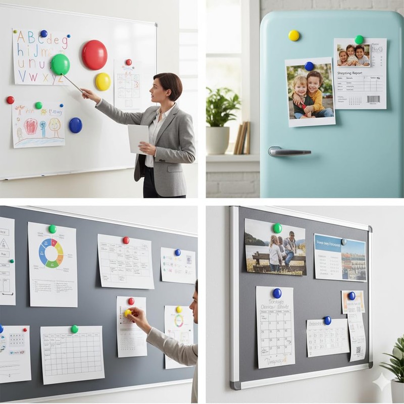 Fridge Magnets Strong Magnetic Buttons for Refrigerator 12Pcs