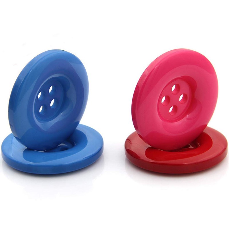 Multicolor Resin Buttons - Round 4 Holes, Various Sizes (Red,