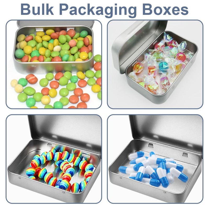 Pack of 6 Metal Storage Hinge Boxes, 9.5 x 6