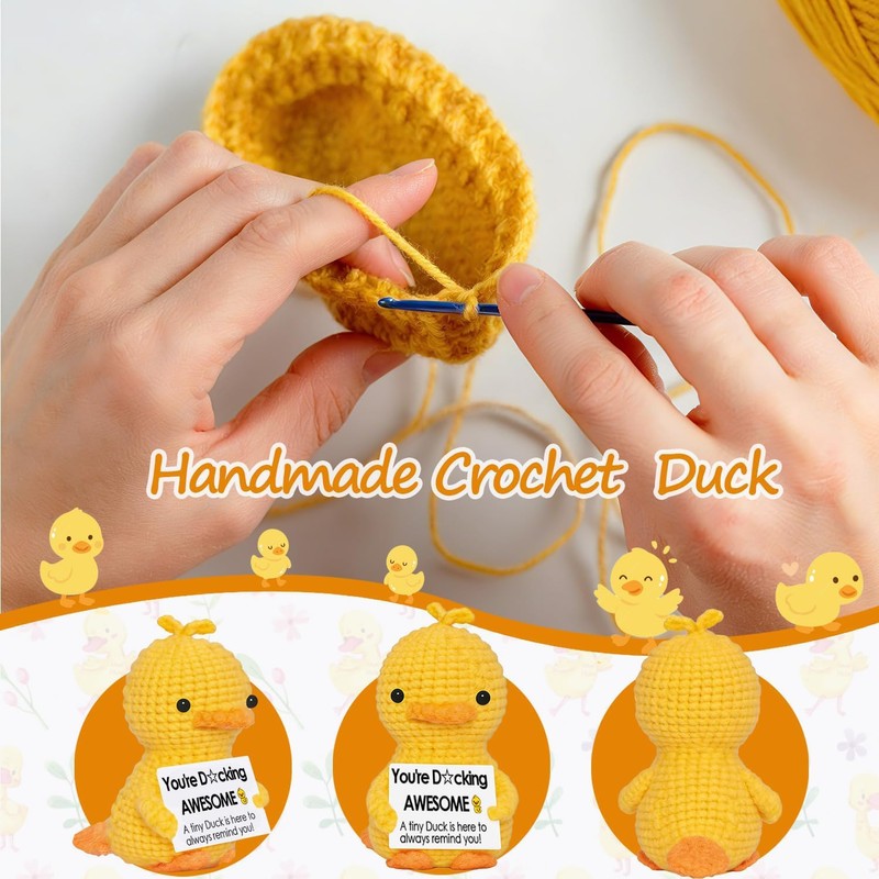 Vatogon Mini Positive Crochet Duck Gifts for Back to School