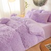 Fluffy Faux Fur Lavender Comforter Cover Twin Set – Plush