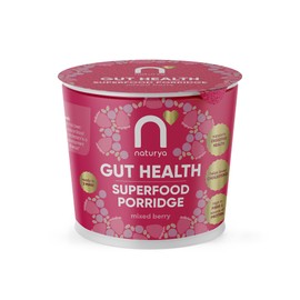 Naturya Gut Health Superfood Porridge, Mixed Berry, 12 x 55g, High in Fibre, Calcium and Protein