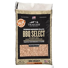 Traeger Grills BBQ Select 100% All-Natural Wood Pellets for Smokers and Pellet Grills, BBQ, Bake, Roast, and Grill, 30 lb. Bag