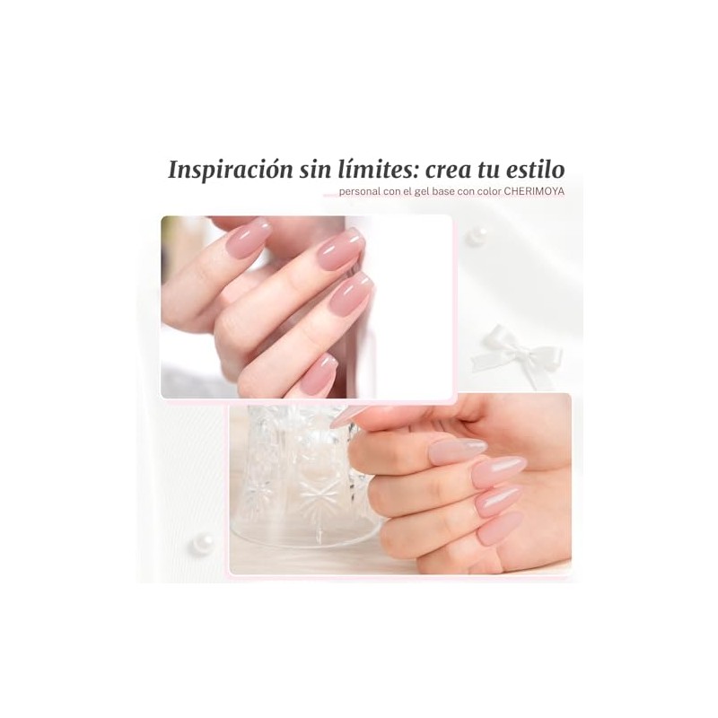 CHERIMOYA Base Coat Permanentes Rubber Color 15ml, Gel Multifuncional 4