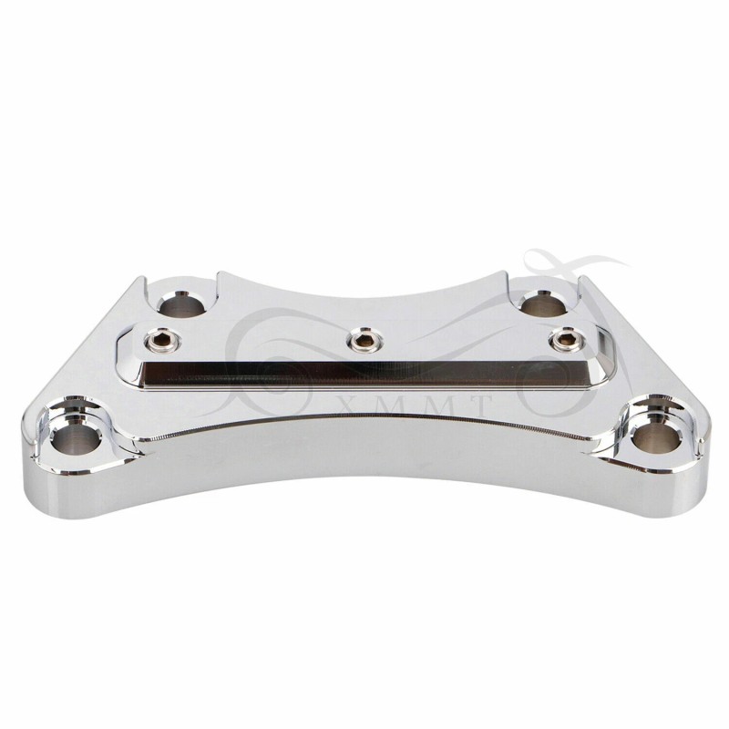 Unbranded Chrome Aluminum Cut Handlebar Riser Top Clamp For Harley