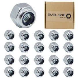 M5 Nyloc Steel Nuts, 5mm Self Locking Nuts with Nylon Inserts (20 Pack) Evelyne