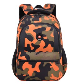 Yvechus School Backpack Casual Daypack Travel Outdoor Camouflage Backpack Christmas Presents for Boys and Girls (CY Camo Orange)