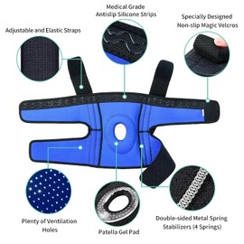 ABYON Adjustable Knee Brace for Men & Women - Maximum Support with Dual Side Stabilizers & Crossed Compression Straps for Meniscus Tear, ACL, MCL, LCL, Patella Injury and Post-Surgery Recovery - Please Check How To Size Video