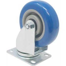 Y&Y Decor 36 Pack Caster Swivel Plate On Blue Polyurethane Wheels 2" size wheels