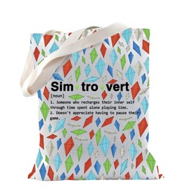 Game Merchandise Simtrovert Definition Tote Bag for Gamer Motherlode Gift Gaming Game Lovers Gift (Simtrovert Tote)