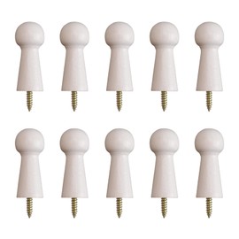 MOROBOR 10pcs Wooden Coat Hooks Shaker Pegs Decorative Coat Peg Natural Wood Hook, Screw-On Hat Hook for Doors, Stair Edges, Wardrobes
