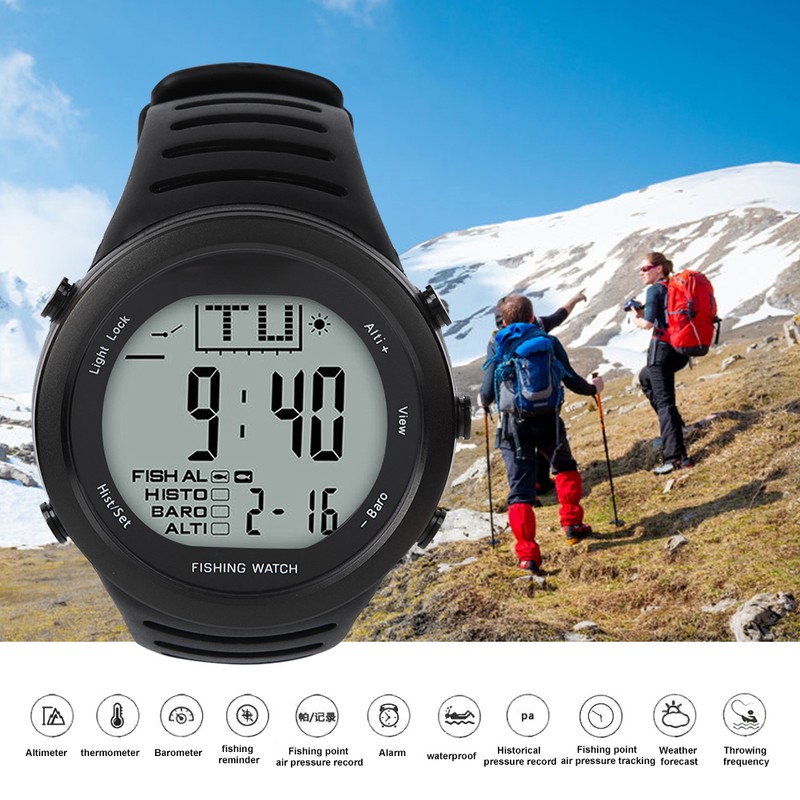 Outdoor Multifunction Waterproof Fishing Air Pressure Watch Altimeter Altitude Barometric