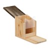Relaxdays Squirrel Feeder House, Wood, Folding Roof, Seating Platform, Squirrel