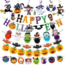 monoii d841 Gorgeous Set of 6 Halloween Decorations, Garland, Wall Decoration, Halloween Goods, Party Decoration, Pumpkin