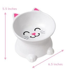 KwirkWorks Elevated Cat Food Bowl for dry or wet food, water, or pet food - great gift for cat lovers