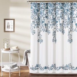 Lush Decor Tanisha Shower Curtain, 72" x 72", Blue & Gray