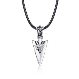 ZIPPICE Arrowhead Necklace 925 Sterling Silver Wolf Pendant Necklace Arrow Pendant Animal Arrowhead Necklace Christmas Jewellery Gifts for Men Women Unsex