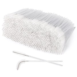 Tbestmax 500 Einweg Mascara Zauberstäbe Eye Lash Brush Spulen für Augenbraue Wimpernverlängerung (Weiß)