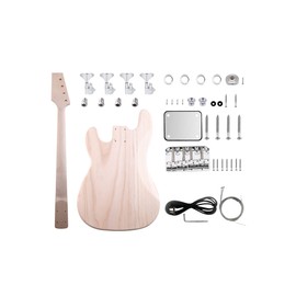 Fistrock DIY Bass Guitar Kit Beginner Kits PB Bass Style 4 String Right Handed with Paulownia Body Hard Maple Neck DYED Poplar Laminated Fingerboard Chrome Hardware Build Your Own Guitar.