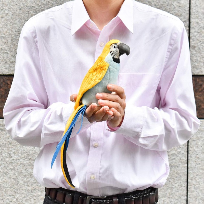 Hansa - Yellow/Blue Parakeet Plush 16cmH