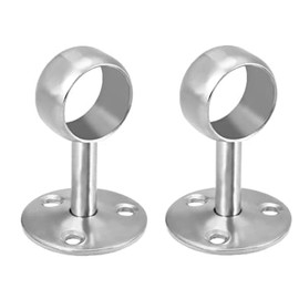 MACHSWON 2PCS Wardrobe Pipe Bracket, Wall Mounted Rail Rod Support Sockets,25mm Dia,65mm Height