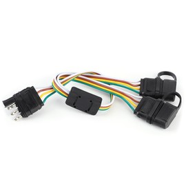 4-Pin Trailer Plug Two Split Adapter Socket  Type Wire Connector Accessory for RV Trailers