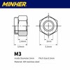 MINHER M3-0.5 Nylon Insert Locknuts,304 Stainless Steel Black Oxide, Lock