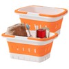 MINDFARGE Portable Folding Plastic Bath Caddy with Handle, Perforated, Travel