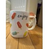 Rae Dunn ENJOY Mug With COLORFUL Popsicle Pops Summer