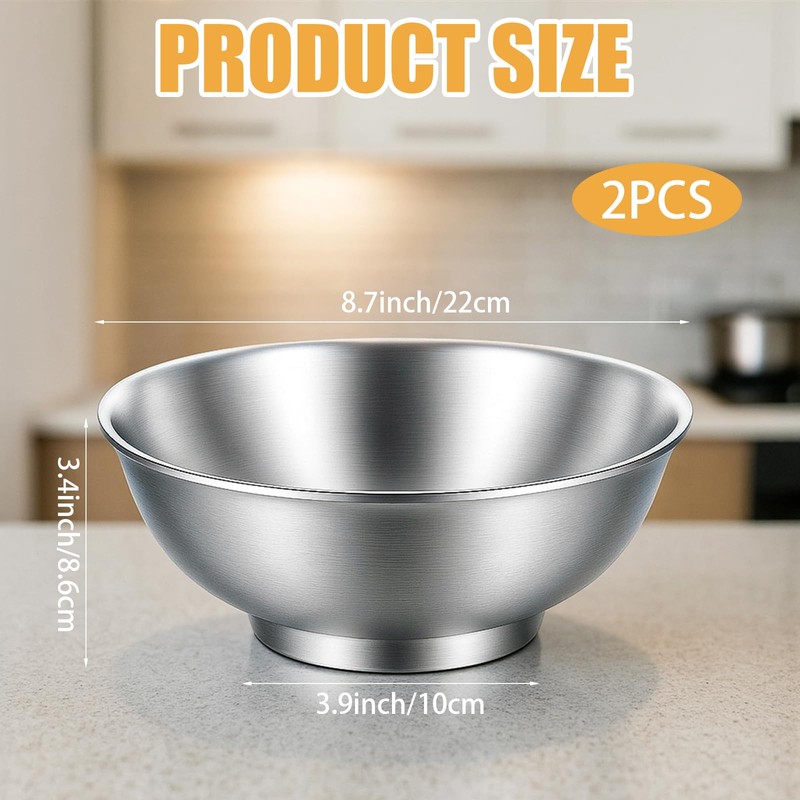 Molain 2 Pcs 54oz Large Double Walled Insulated Ramen Bowls,