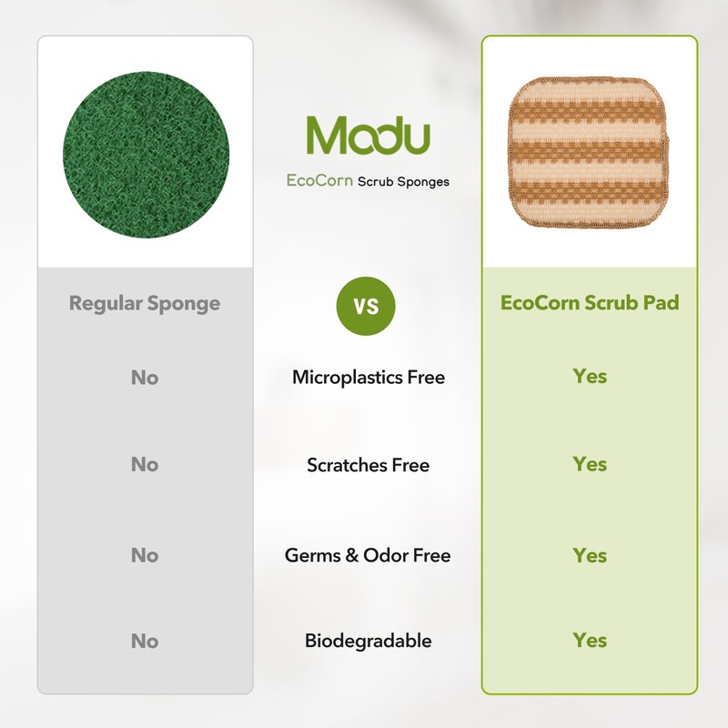 Modu 10 Pcs EcoCorn Dish Scrubber, Dishwashing Mesh Net, Kitchen