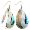 Swimmi Iridescent Paua Abalone Earrings, Natural 2 Tone Mother of