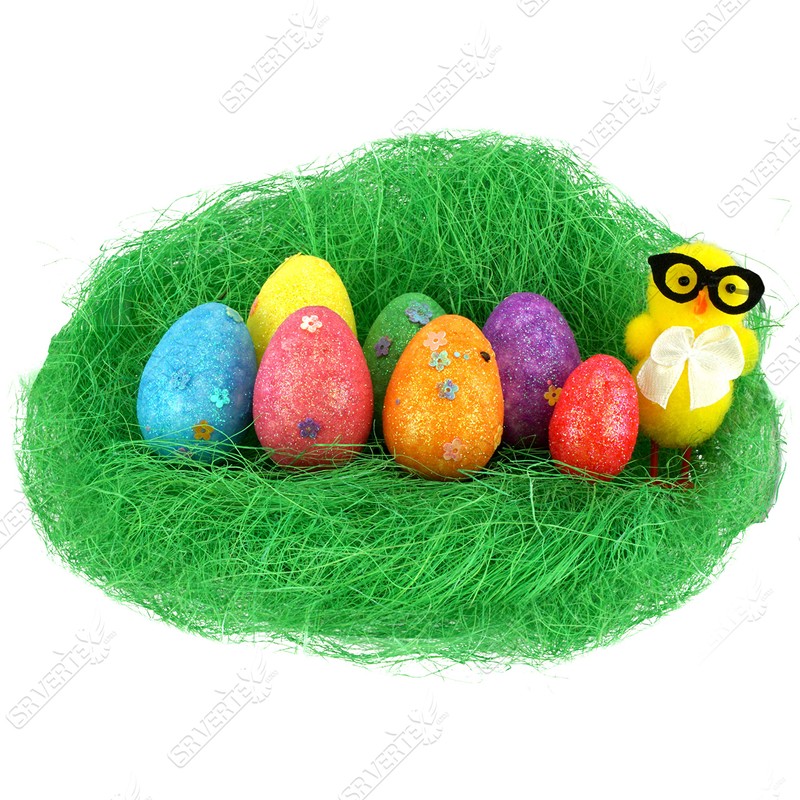 150g Easter Basket Grass Green, Easter Decoration Fake Grass Gift