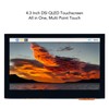 4.3 Inch QLED Touchscreen 78%NTSC Dimmable 160 Degrees Visual 4.3
