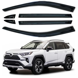 Mengjiesi Side Window Visor 6 Piece Set for Toyota RAV4 2019 2020 2021 2022 2023 2024 2025 Safe RAIN Out-Channel Guard Deflector Vent(for RAV4 19-25 6-Piece Set)