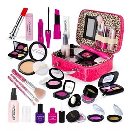 FINYQBET Juguetes de Maquillaje Lavables para niñas- 21 Piezas Juego de Maquillaje Real, Kit de Maquillaje Lavable para niñas,Princesa Juego de simulación, Regalo de cumpleaños de Navidad