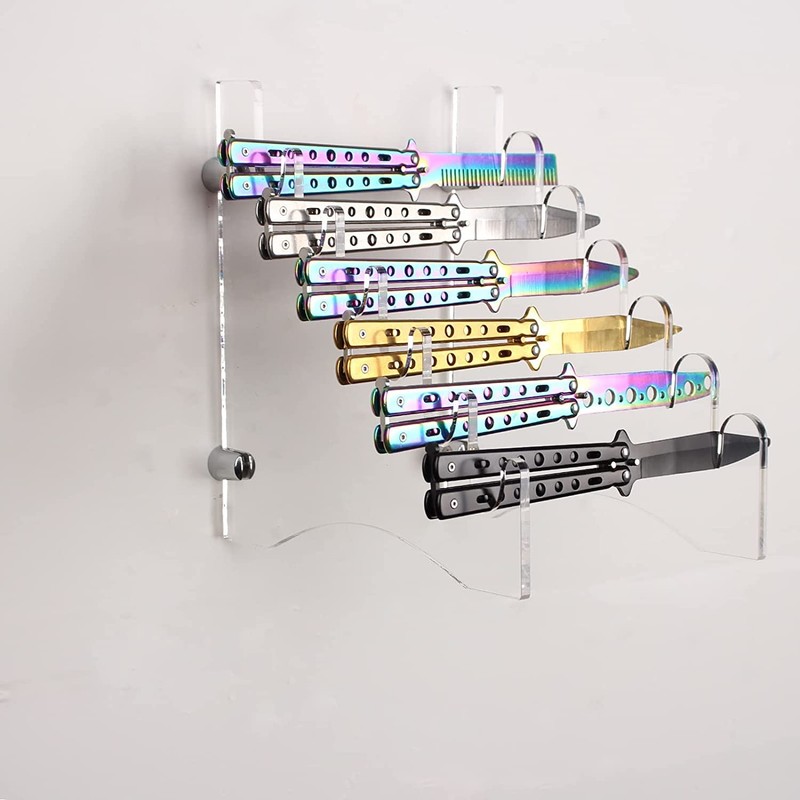 HHUXIUE Acrylic Knife Rack Display Stand - Wall Mount Storage